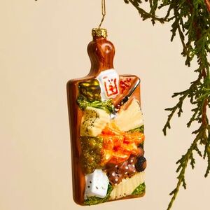 Altar’d State Cheese Charcuterie Board Glass Hand-painted Ornament NWT